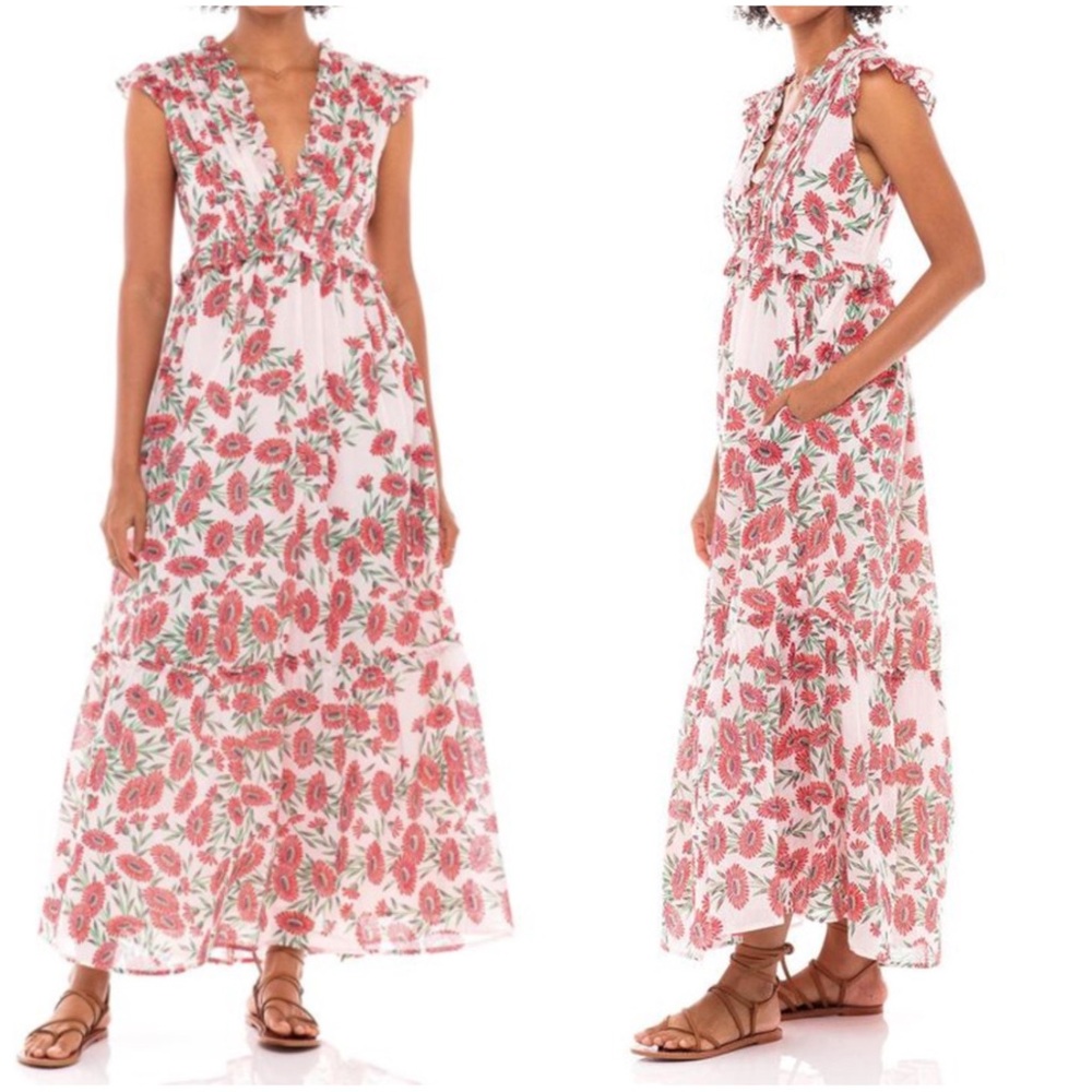 Banjanan Constance Dress Dune Daisy Red, M